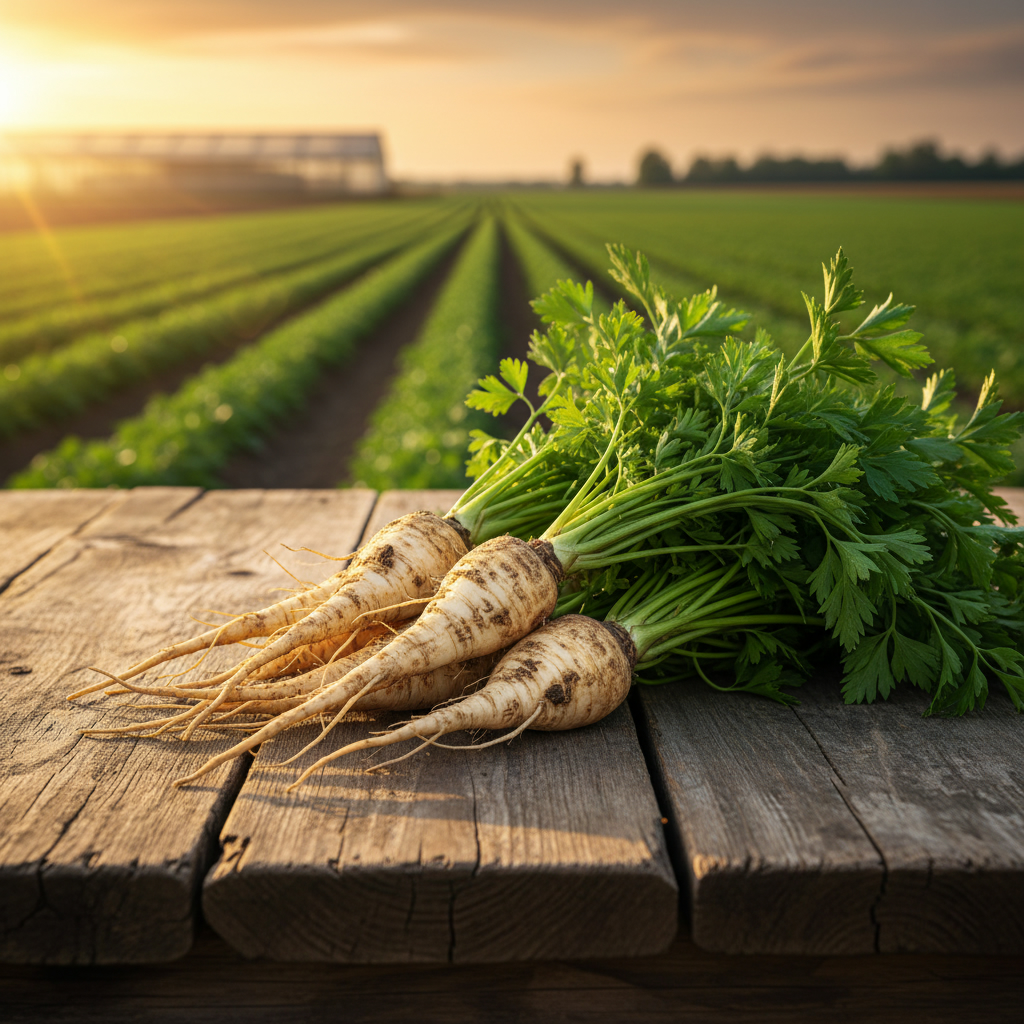 Petrezselyemgyökér zölddel